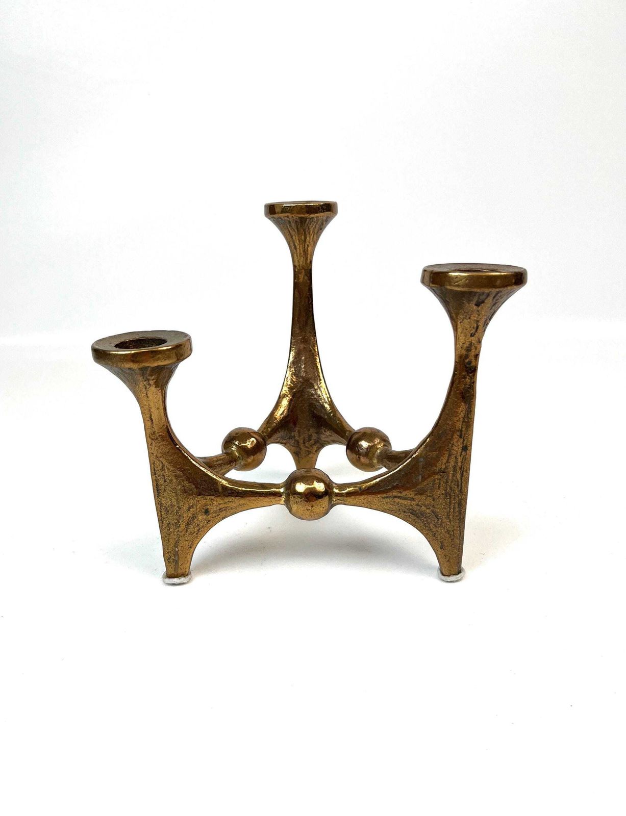 Beautiful Mid Century Solid Bronze Brutalist Candle Holder By Michal Harjes Germany 1960 photo Home Decor
