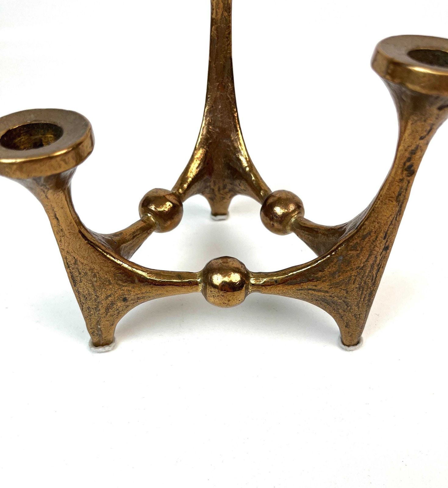 Beautiful Mid Century Solid Bronze Brutalist Candle Holder By Michal Harjes Germany 1960 photo 400.0