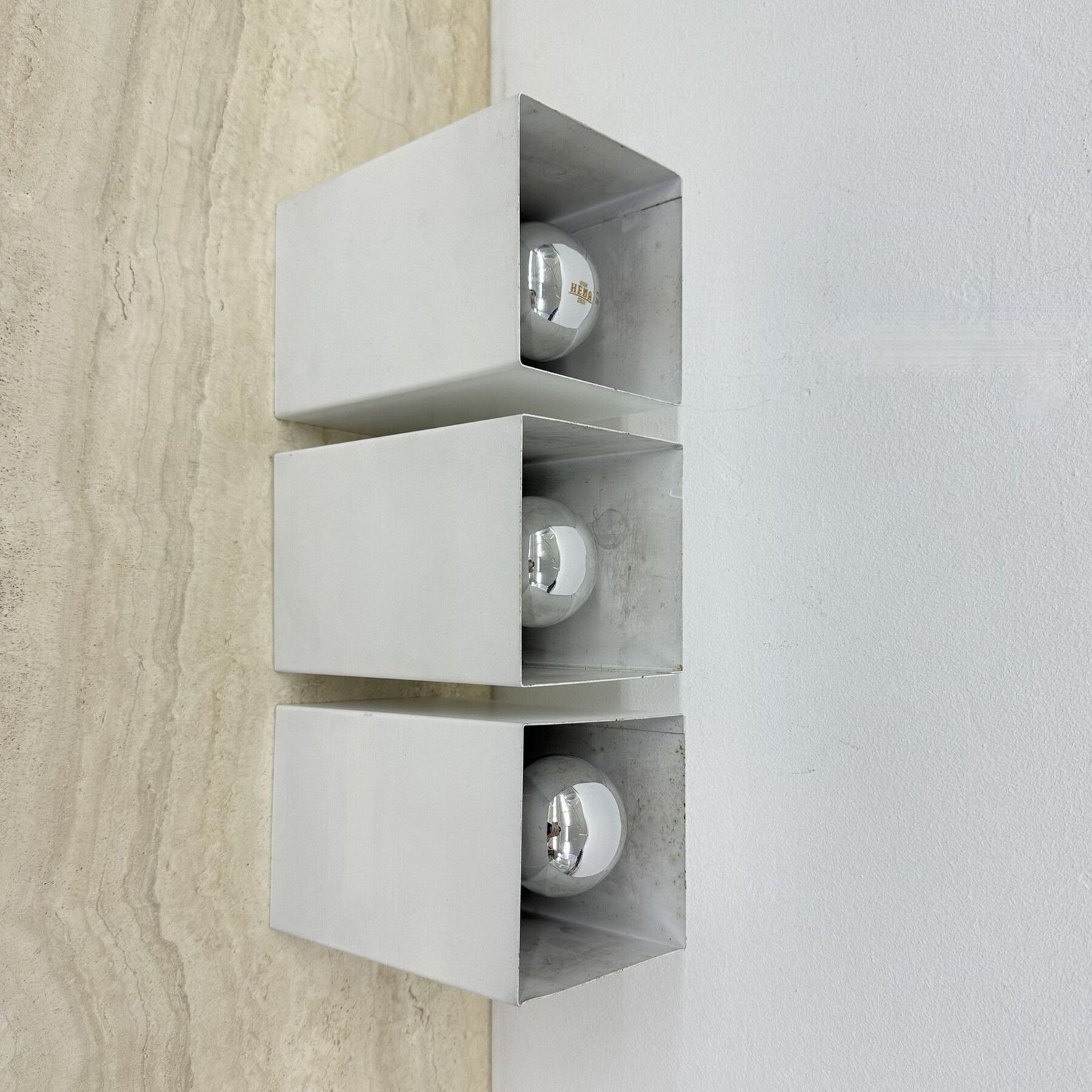 photo vintage Set Of 3 Raak P300 Minimalist Design Wall Lamps / Ceiling Lamp , 1970s