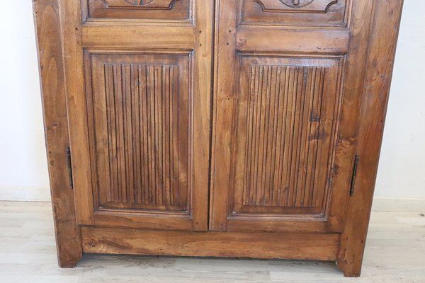Furniture Antique Wardrobe In Poplar Wood, 1800s photo