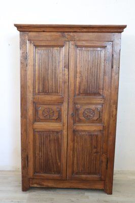 photo buy Antique Wardrobe In Poplar Wood, 1800s