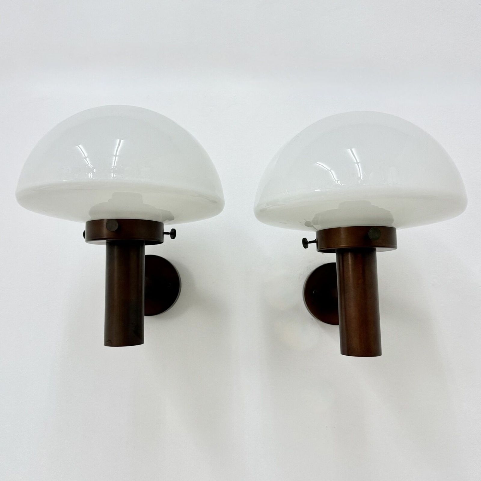 Set Of 2 Globe Glass Wall Lamps Sconces By Lisa Pape Sweden , 1970s photo for sale