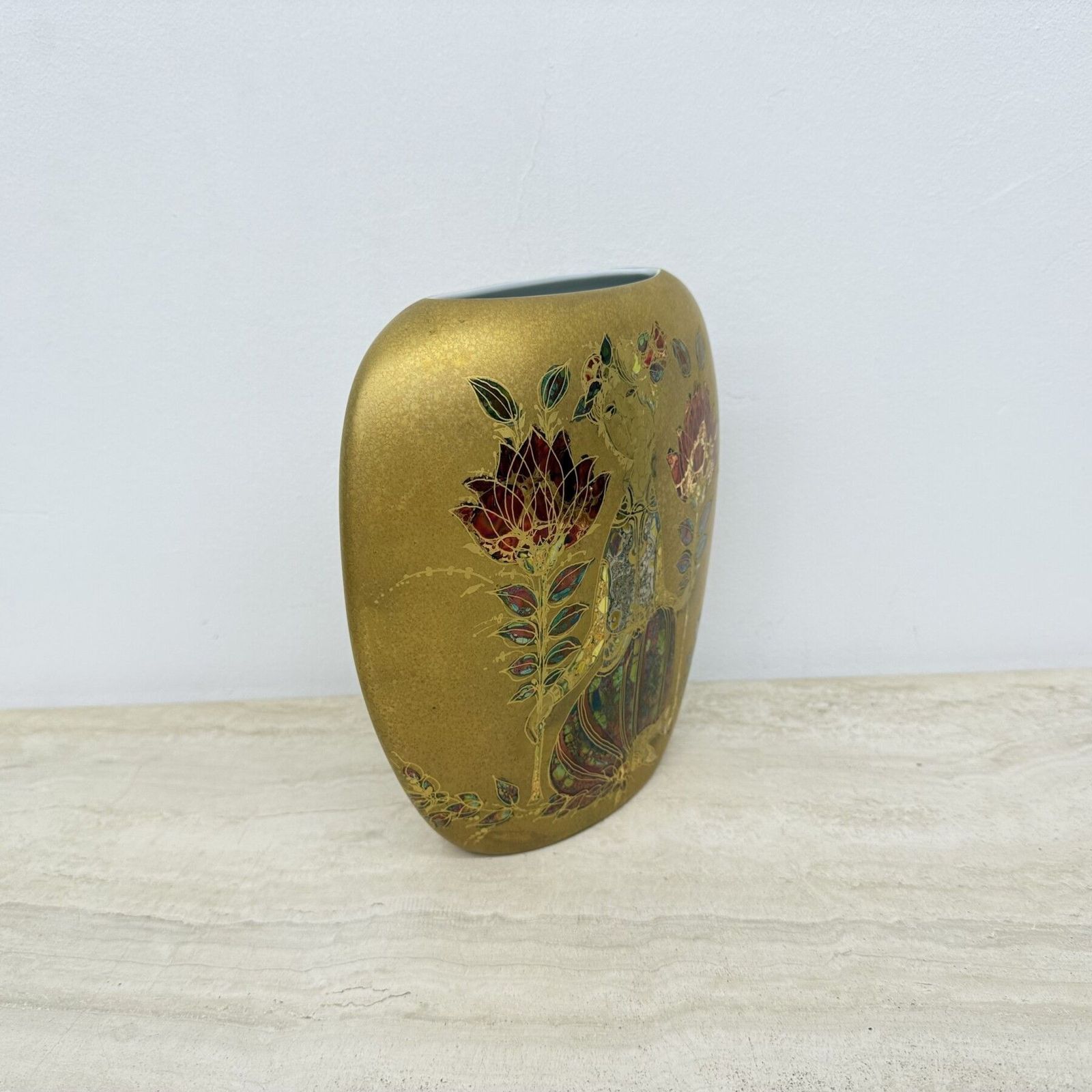 Zeldzame Bjørn Wiinblad Voor Rosenthal Vaas Met Goudkleurig Decor, Jaren 1970 photo buy