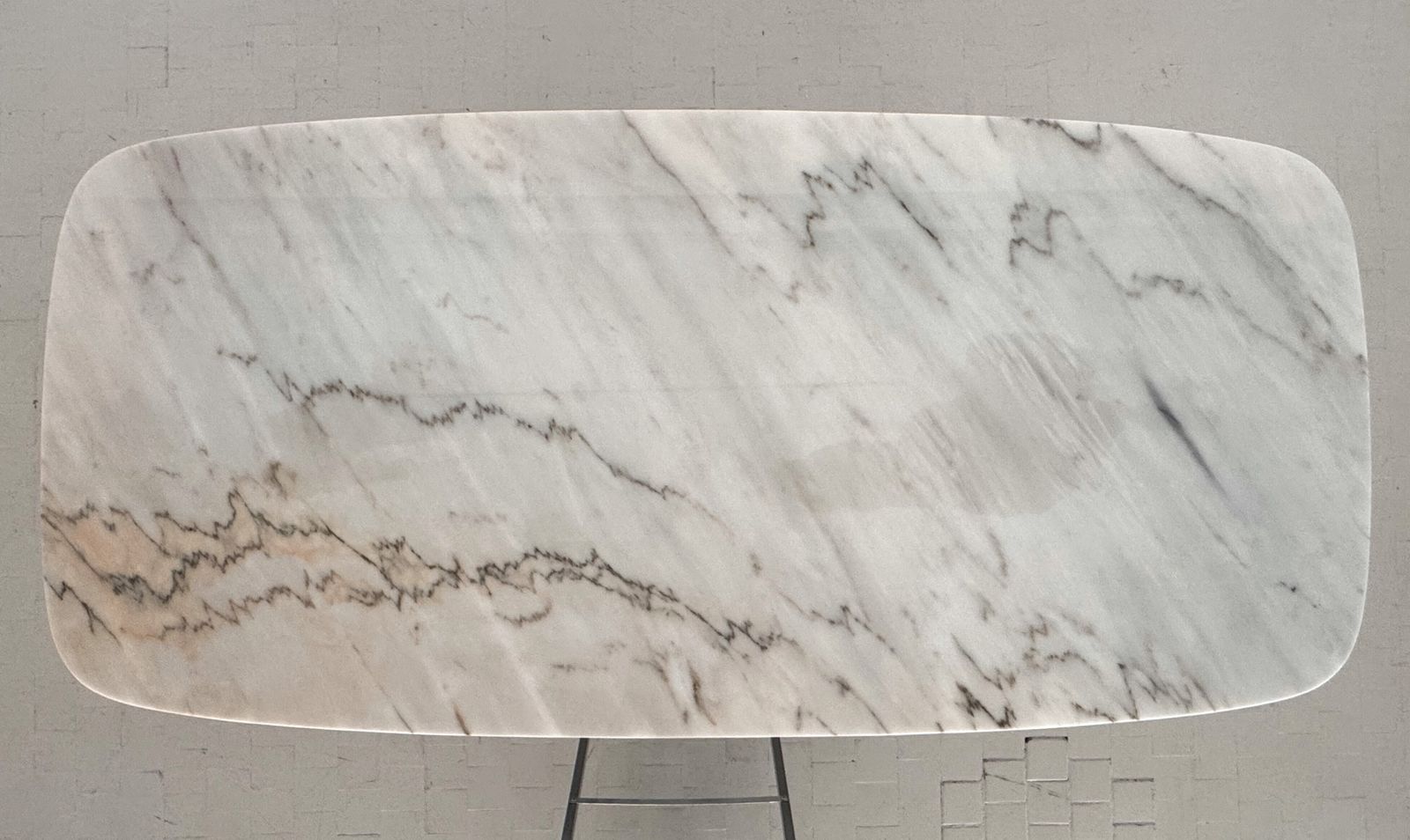 Furniture Italian Midcentury Sculptural Dining Room Table With Marble Top, 1950s photo