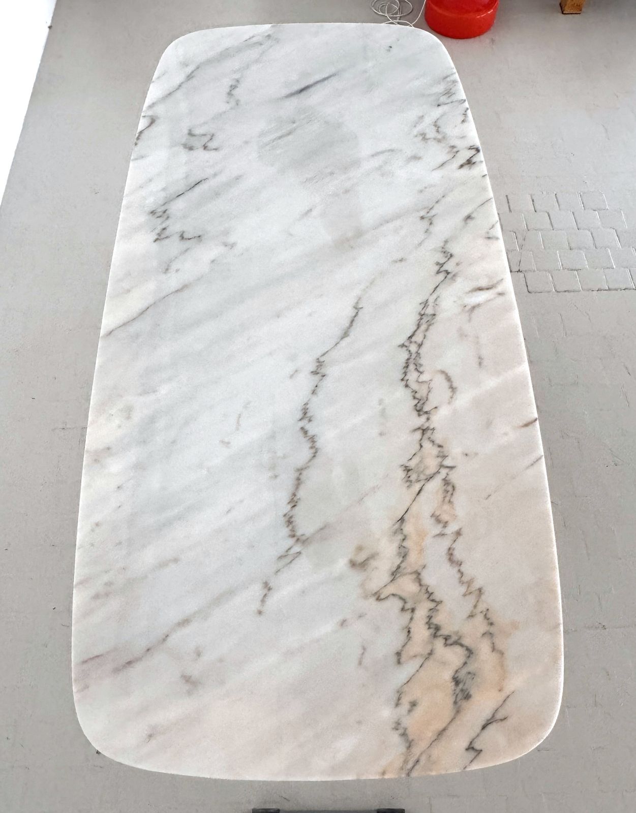 2980.0 Italian Midcentury Sculptural Dining Room Table With Marble Top, 1950s photo