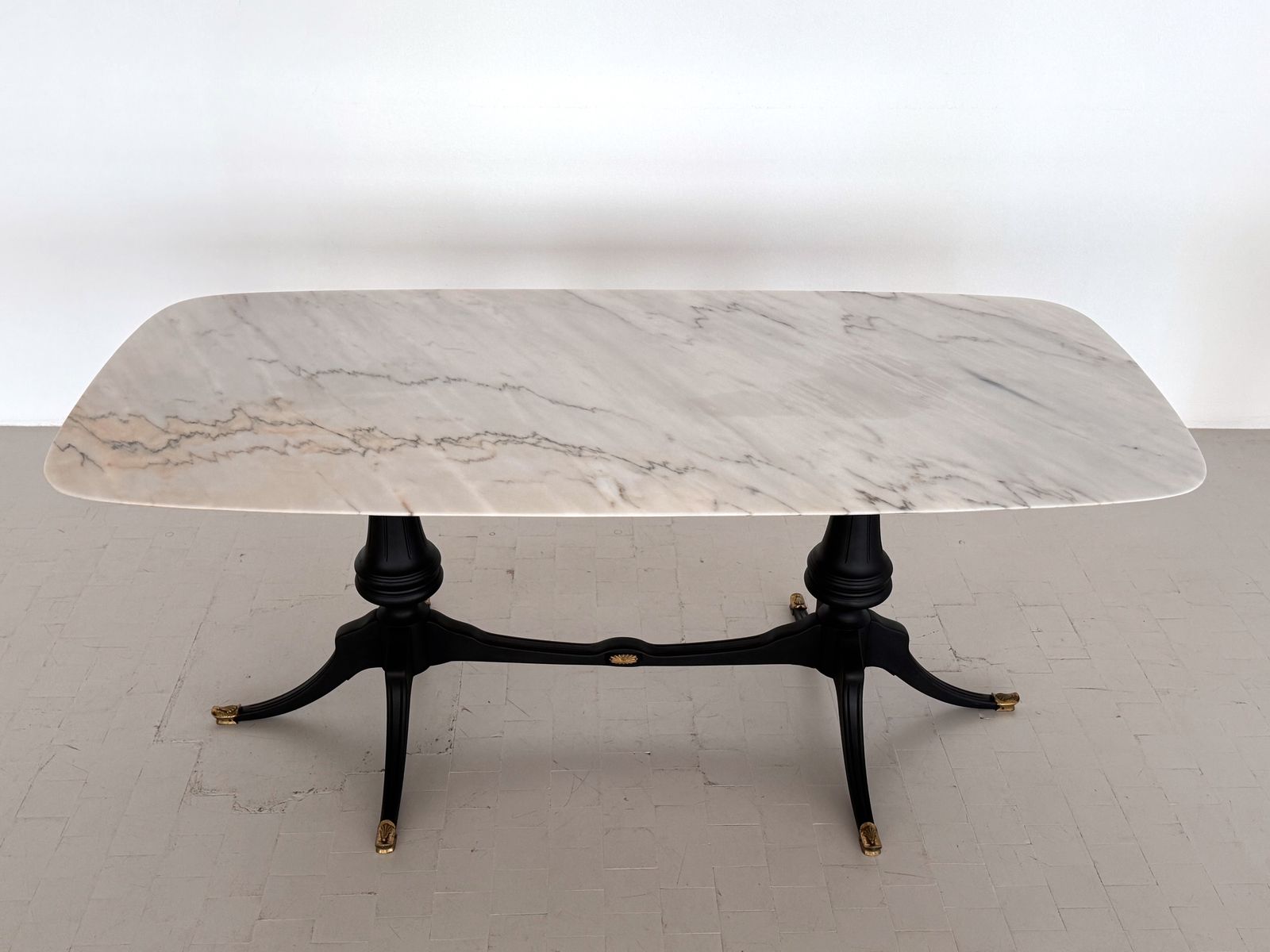 photo buy Italian Midcentury Sculptural Dining Room Table With Marble Top, 1950s