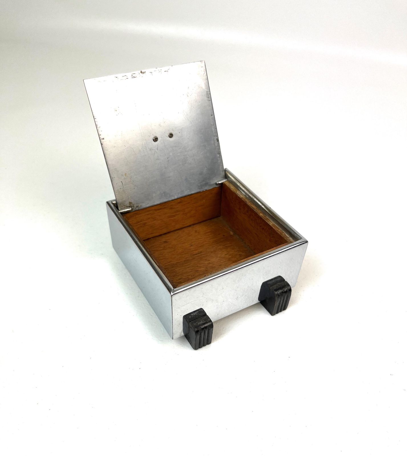 Rare Small Cubist Bauhaus Art Deco Chrome Jewelry Box Germany 1925 photo Home Decor