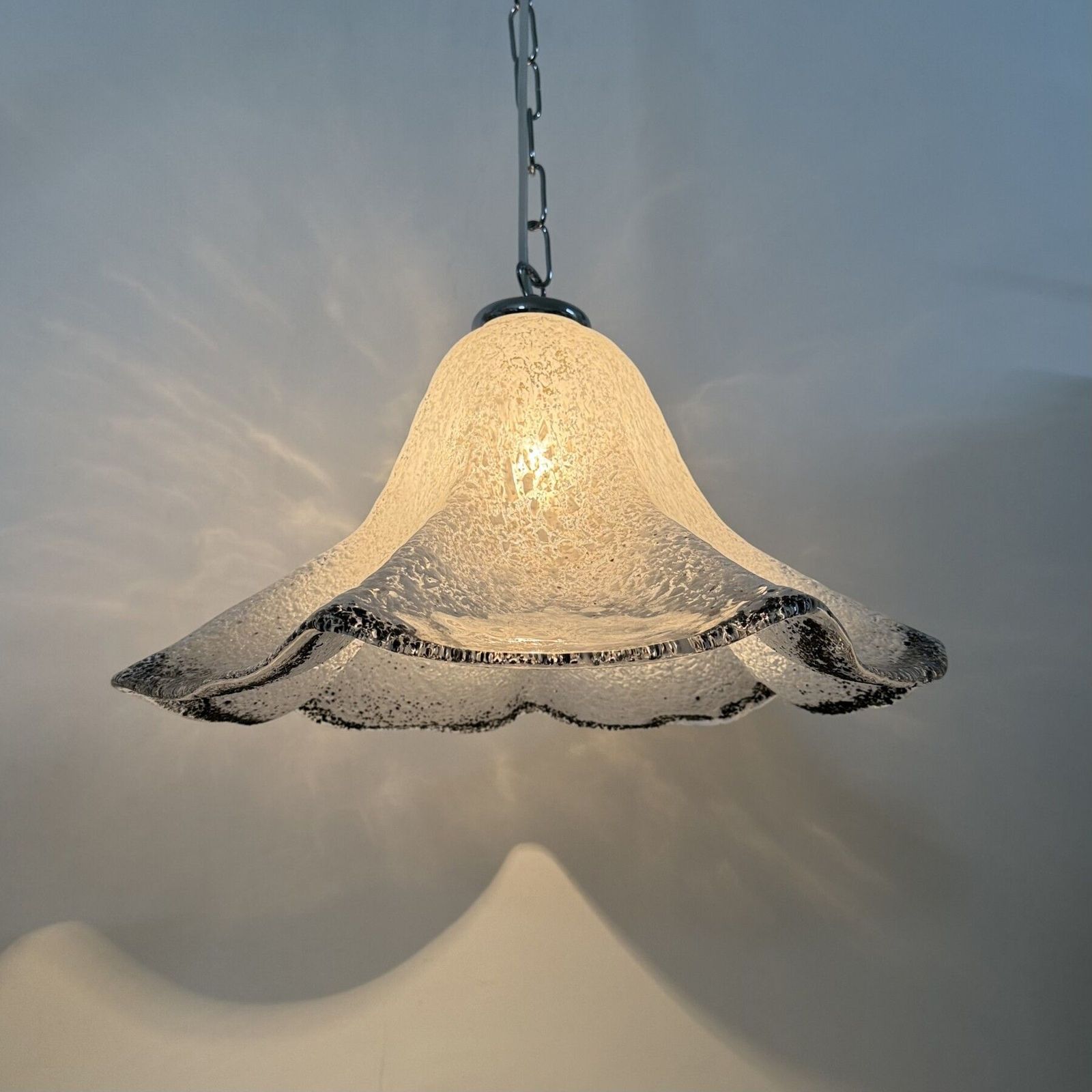 Verlichting Mid Century Murano Glazen Hanglamp Van Mazzega, Jaren 1970 photo