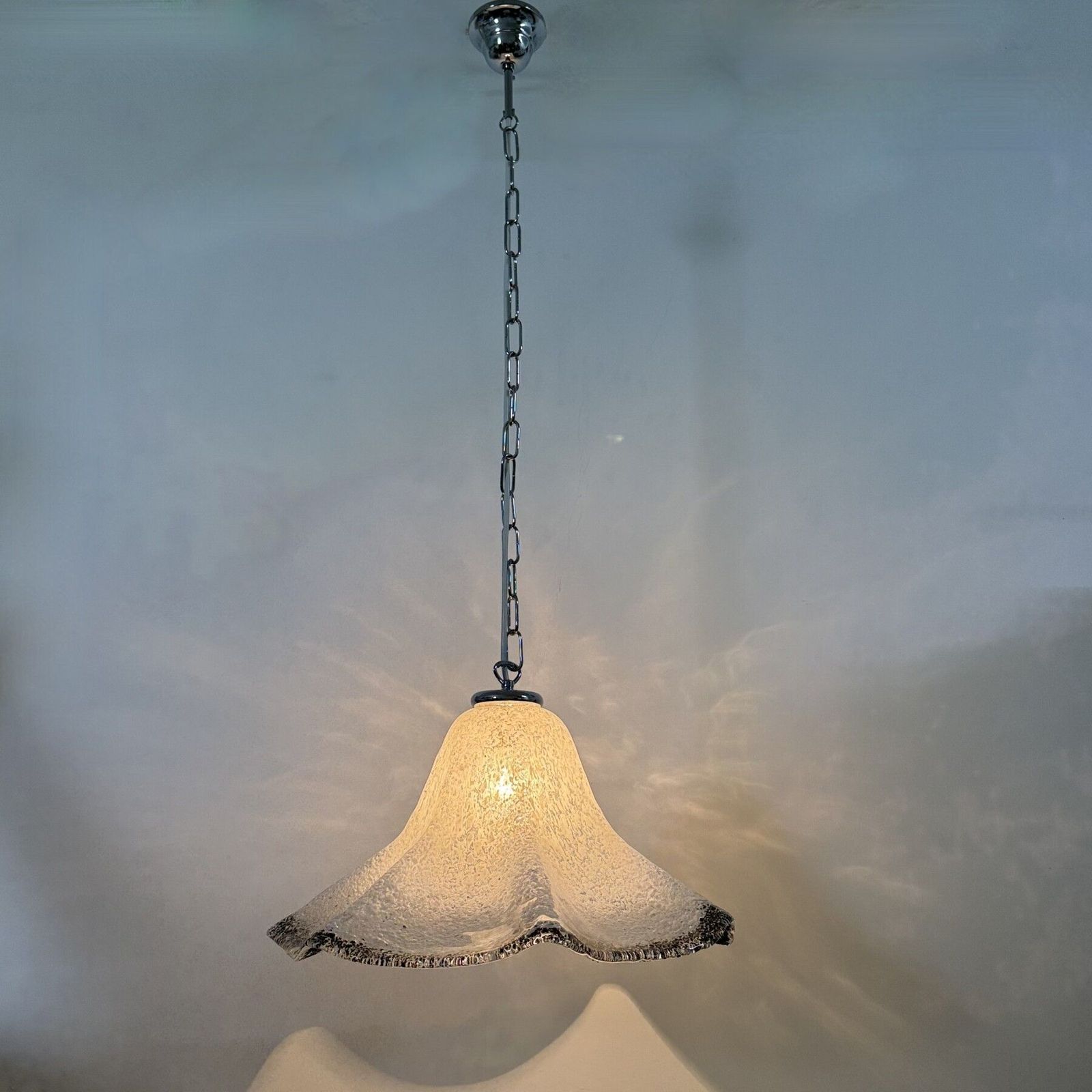 photo vinterior Mid Century Murano Glazen Hanglamp Van Mazzega, Jaren 1970