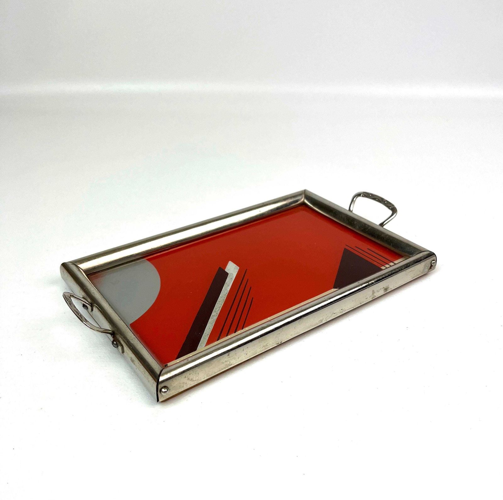 Rare Small Bauhaus Suprematism Art Deco Cocktail Serving Tray By Morris Hirshfield photo furniture