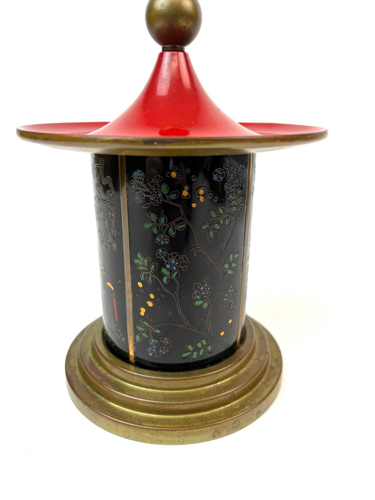 Rare Art Deco Stunning Enamel Pagoda Cigarette Dispenser Japan 1940 photo buy