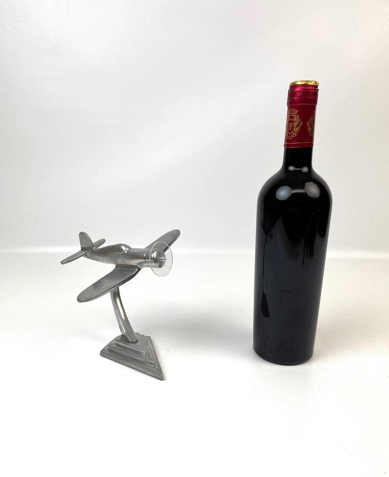 Rare Art Deco Bauhaus Office Metal Cast Airplane Desk Sculpture Germany 1940 photo vintage