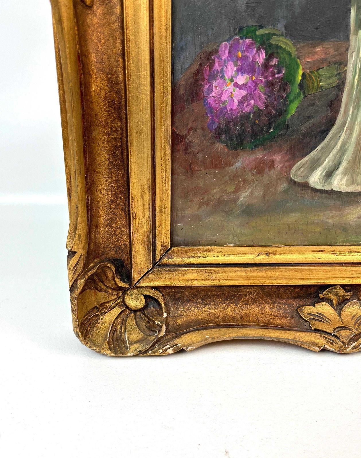 Antique French Hydrangeas Floral Still Life Oil Painting Flowers Signed By E .Billon Framed photo 650.0