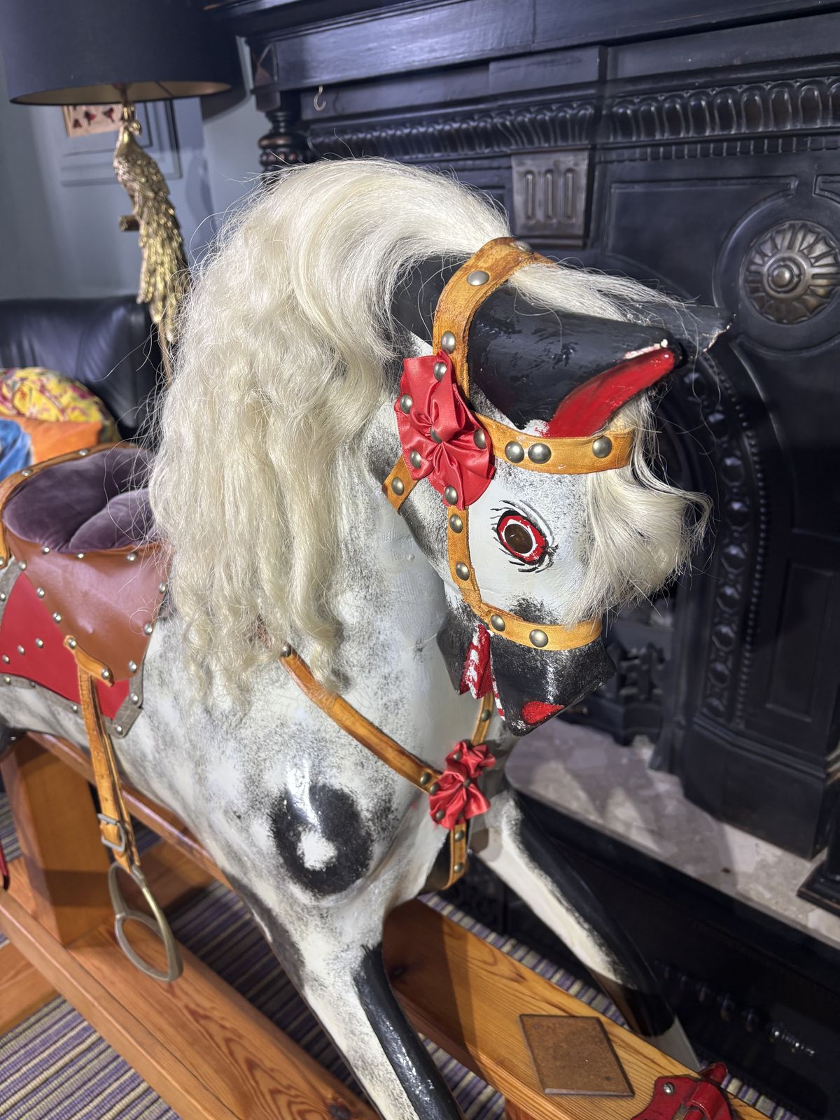Vintage Collinson Of Liverpool Large Rocking Horse photo furniture