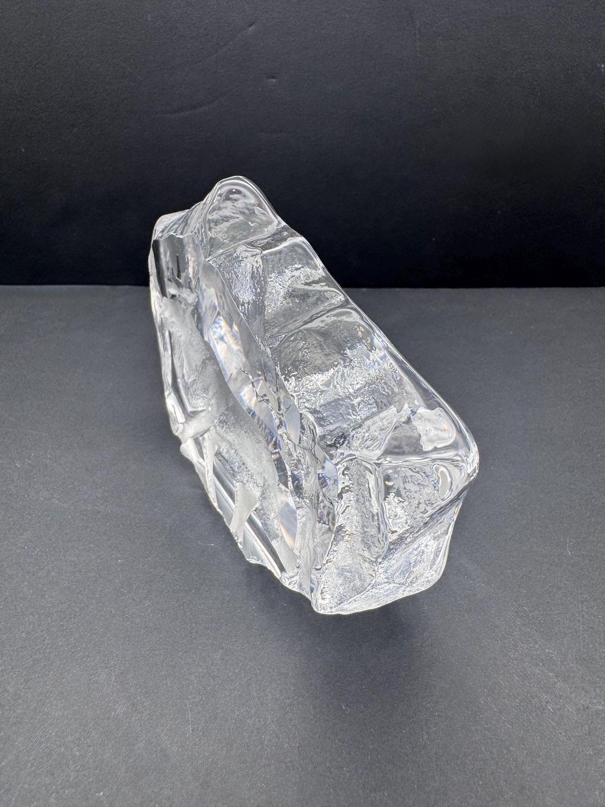 Mats Jonasson For Maleras Crystal Moose Ornament, Collectable Swedish Glass photo for sale