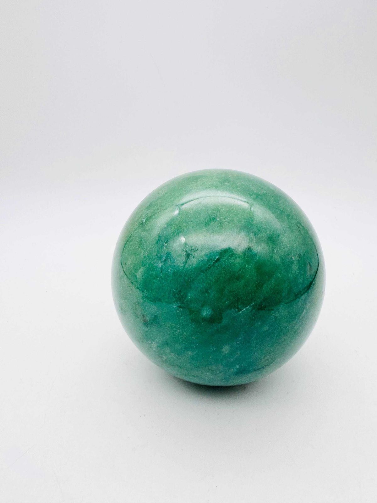 Large 13cm Natural Stone Sphere, Green Gemstone Ball photo furniture