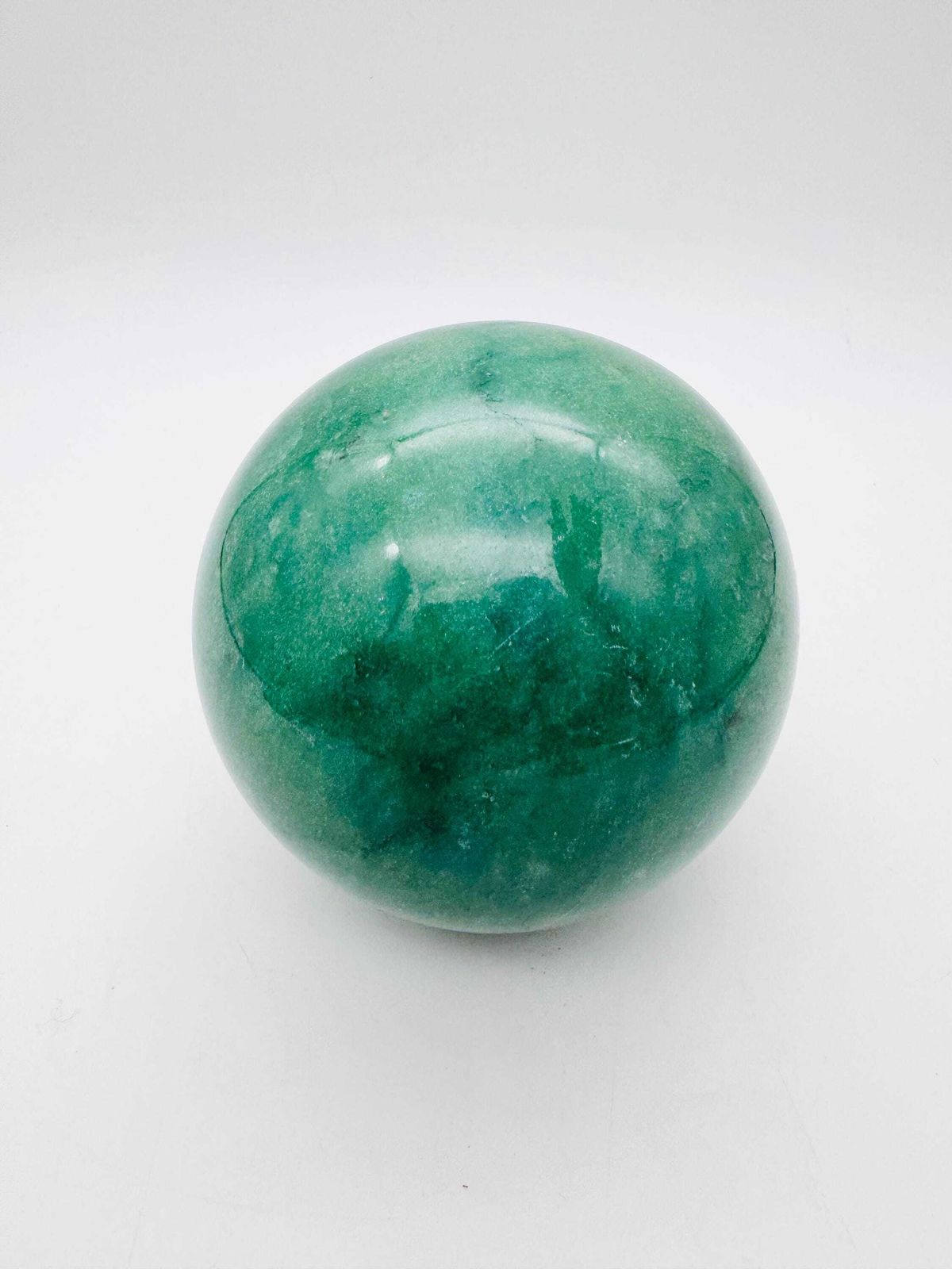 Large 13cm Natural Stone Sphere, Green Gemstone Ball photo Home Decor