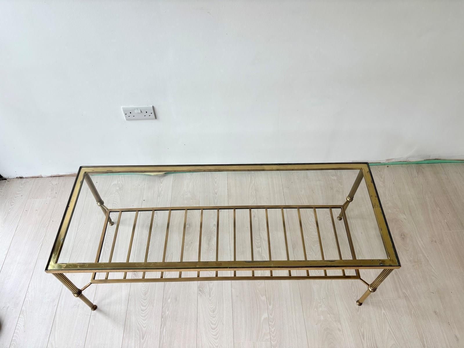 Vintage Brass And Glass Coffee Table photo Furniture