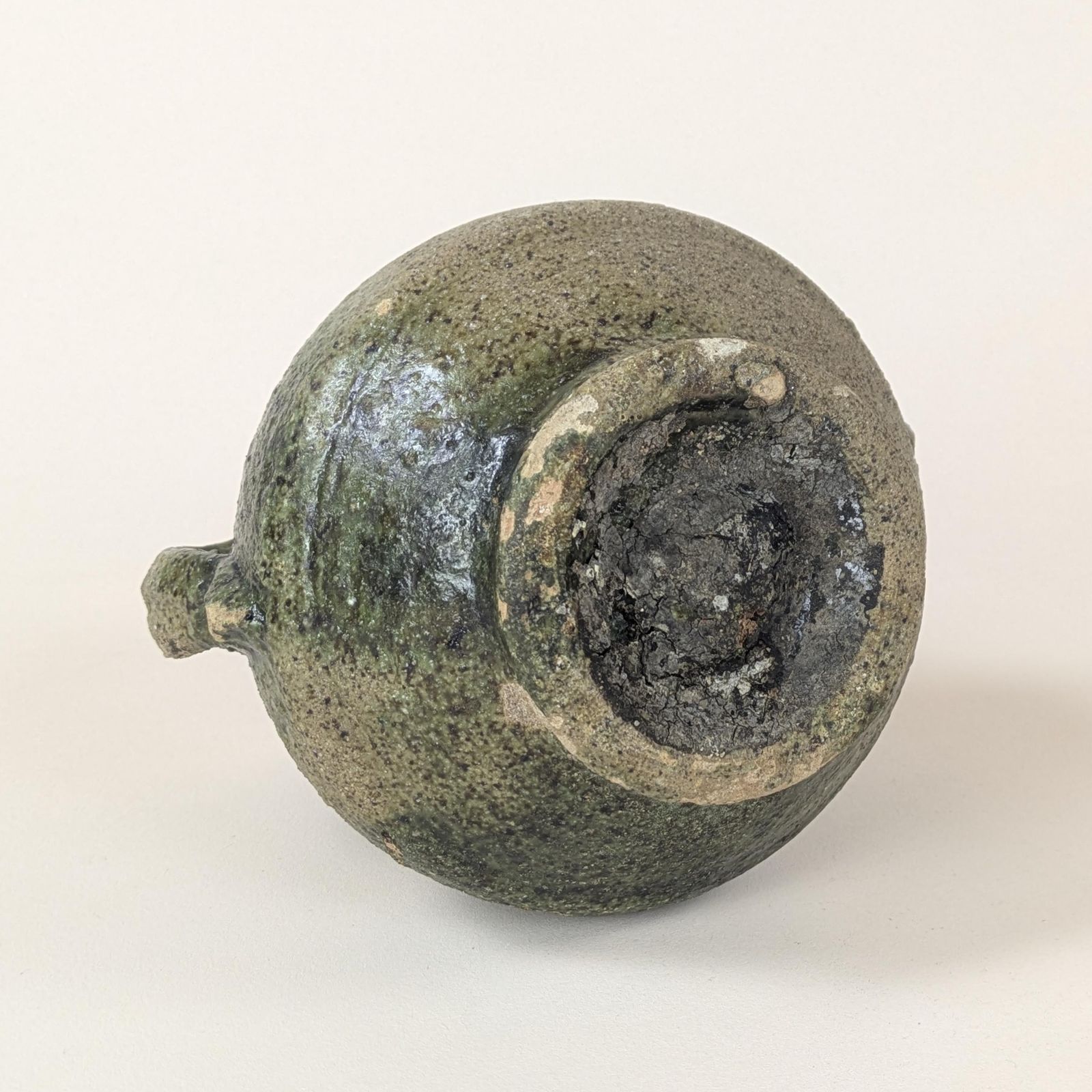Antique 18th Century French Pot Stoneware Resin Jar Rustic Provincial Pottery Twin Handled Primitive Vessel For Wabi Sabi Farmhouse Decor photo buy