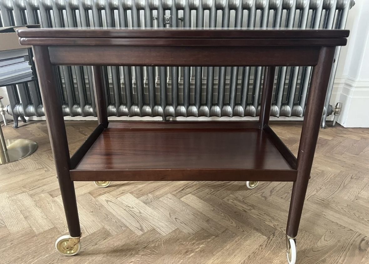 Danish Serving Trolley By Ole Wanscher For P. Jeppensens Mobelfabrik, 1960s photo for sale