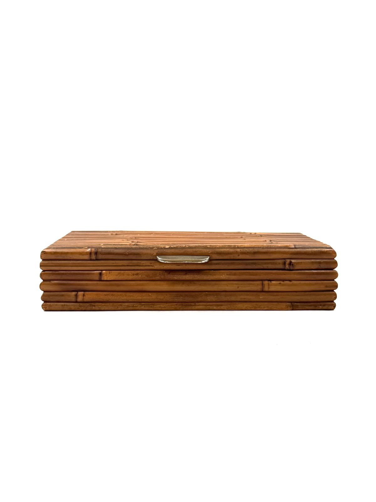 Hollywood Regency Grissinato Bamboo Jewelry Box Gabriella Crespi Style, Rcm Italy 1970 photo furniture