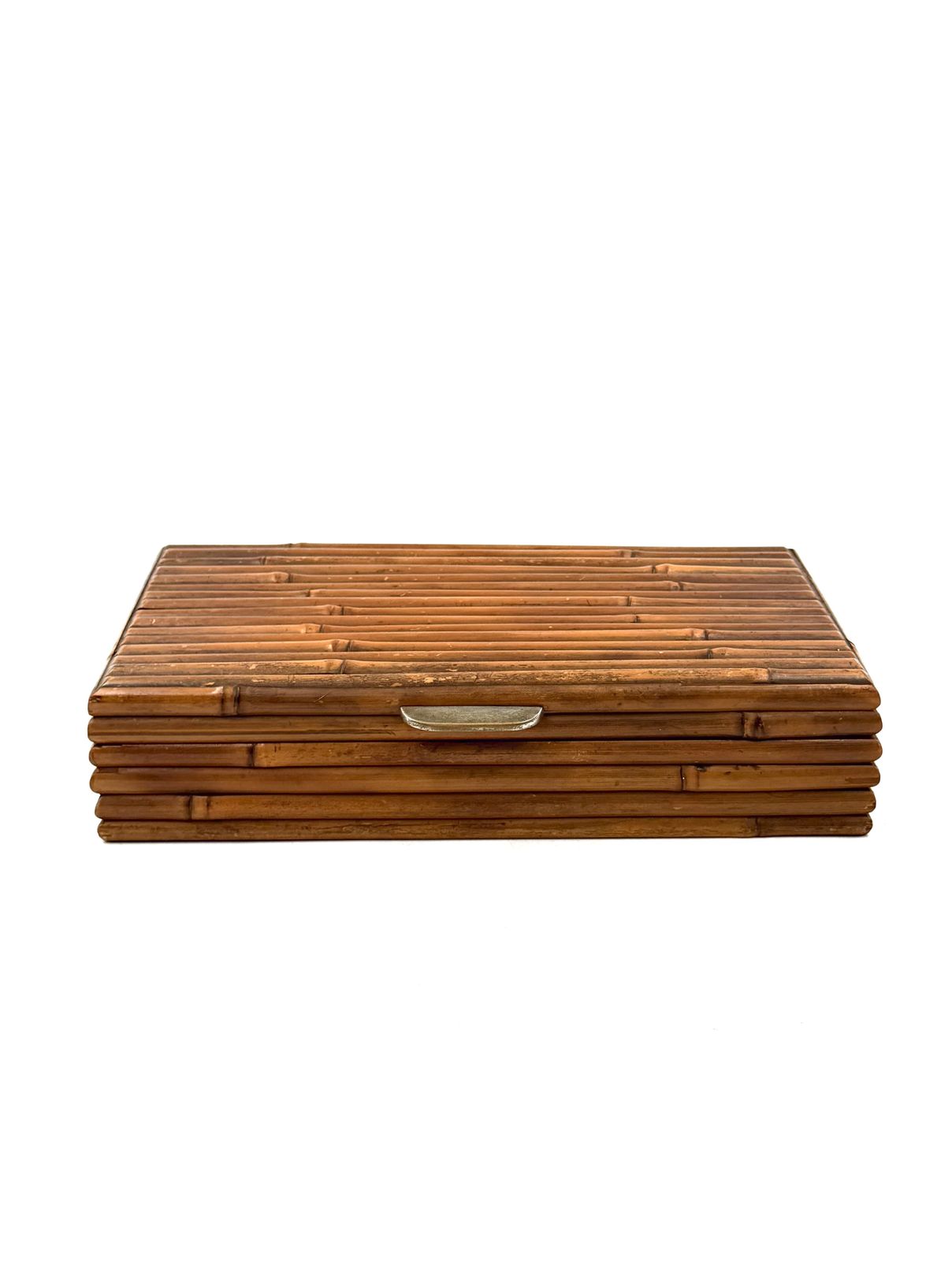 Hollywood Regency Grissinato Bamboo Jewelry Box Gabriella Crespi Style, Rcm Italy 1970