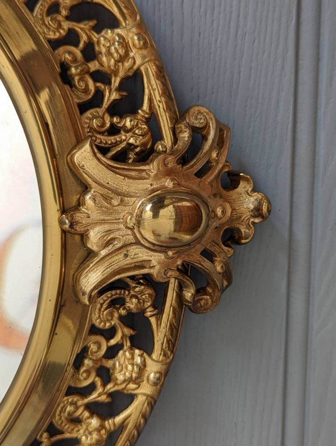 A Pair Of Antique Swedish Gilt Brass Mirror Sconces Or Girandoles C1890 photo for sale
