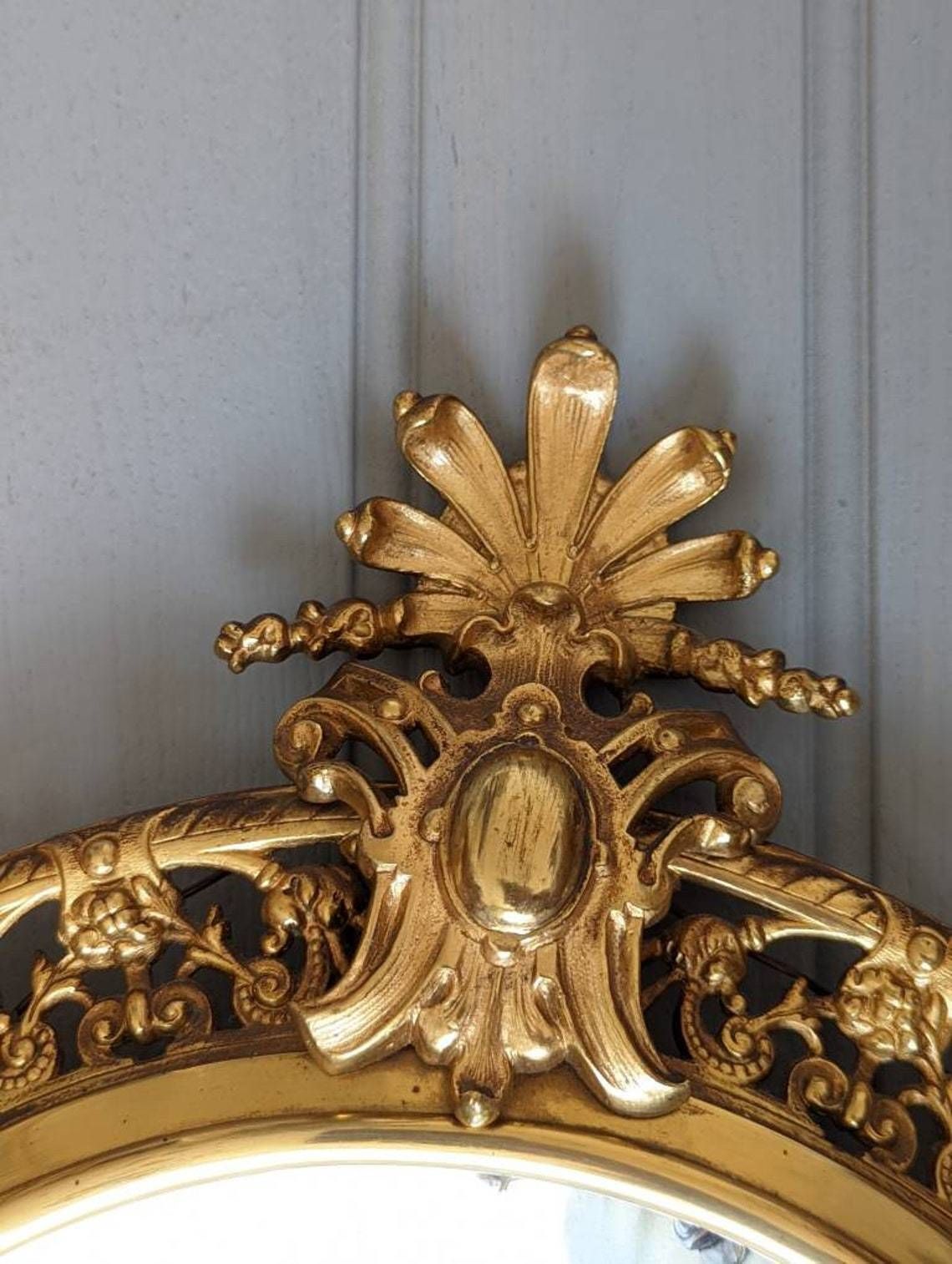 A Pair Of Antique Swedish Gilt Brass Mirror Sconces Or Girandoles C1890 photo vintage