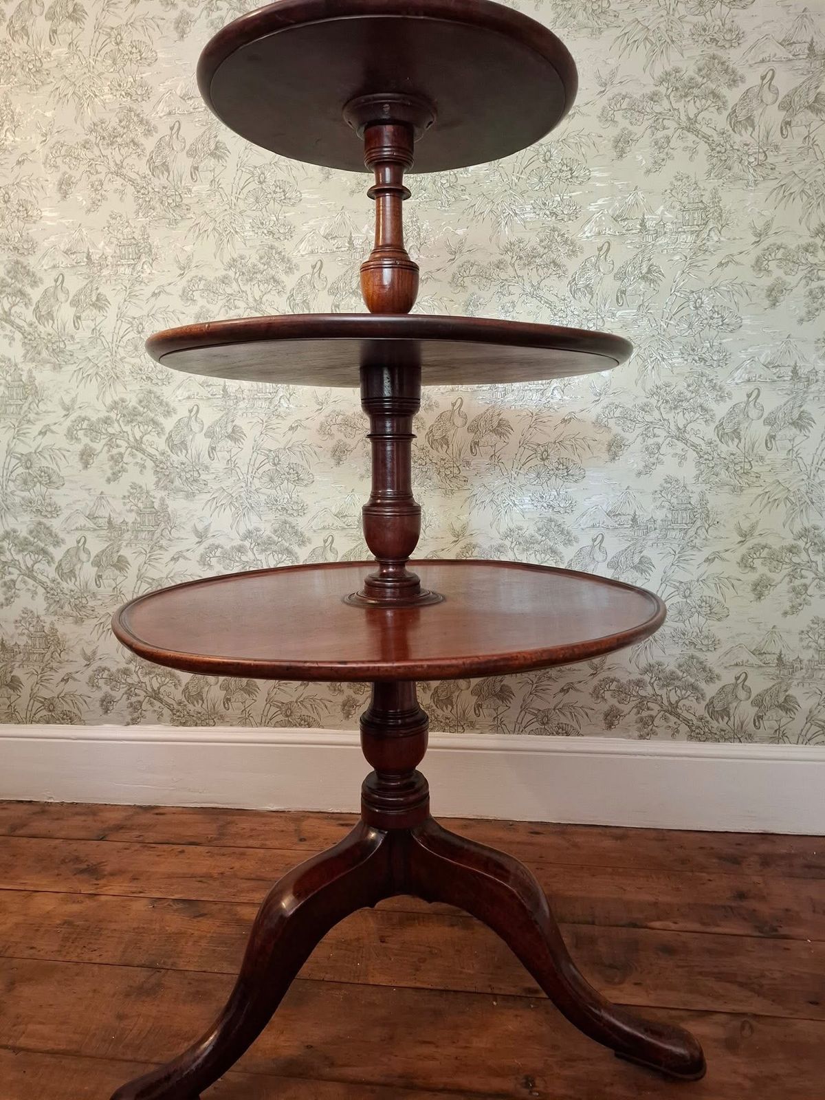 18th Century Georgian Mahogany 3 Tier Spinning Dumb Waiter photo Furniture