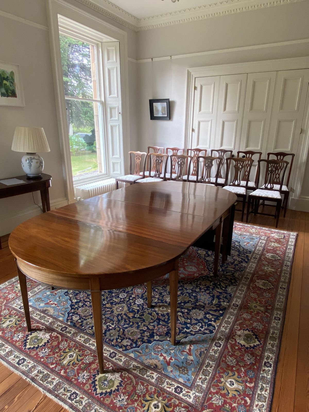 Mahogany Dining Room Table With 12 Chairs photo for sale