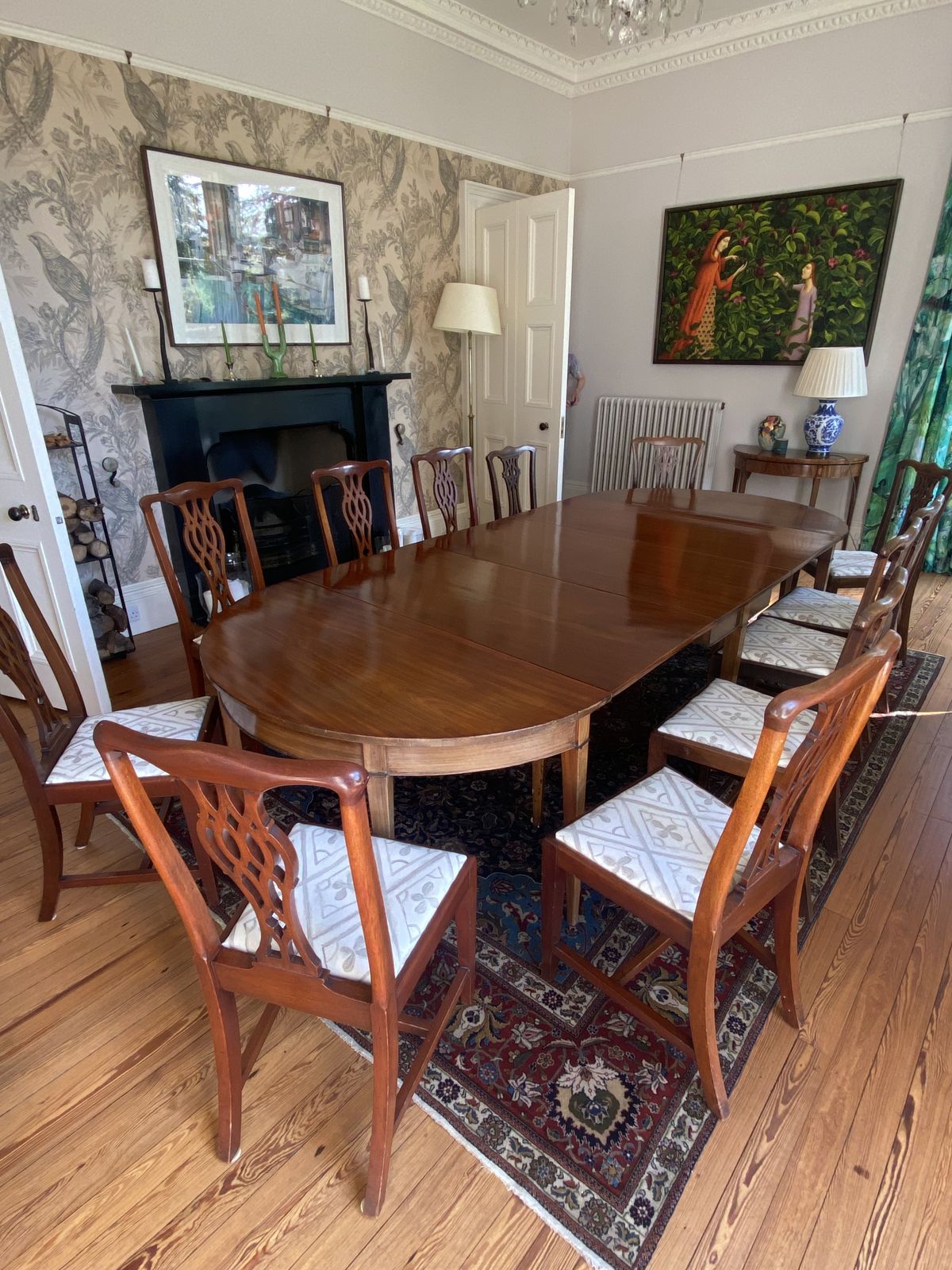 Mahogany Dining Room Table With 12 Chairs photo 1000.0