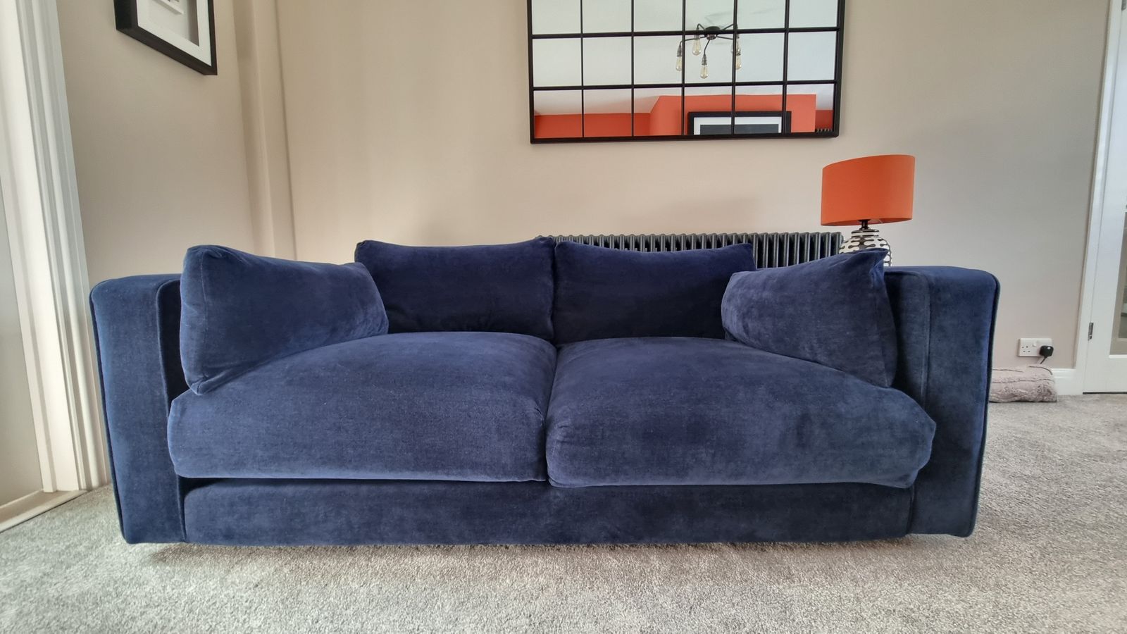 Sofology Brantwood Navy Blue Sofa   3 Seater   Excellent Condition   Original Rrp £1699 photo for sale