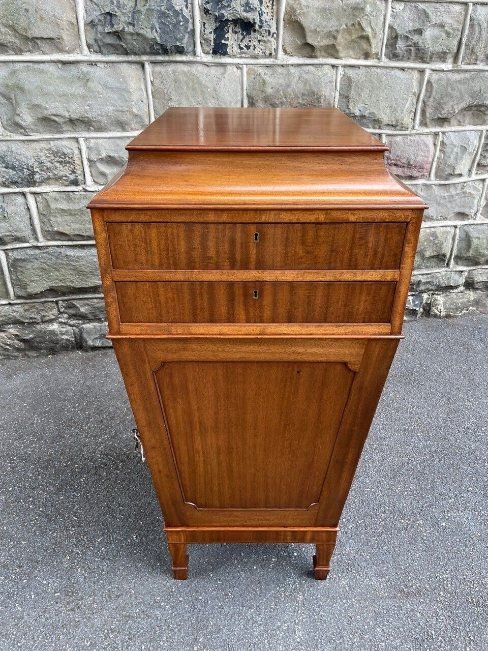 Antique Mahogany Pedestal Collectors Cabinet