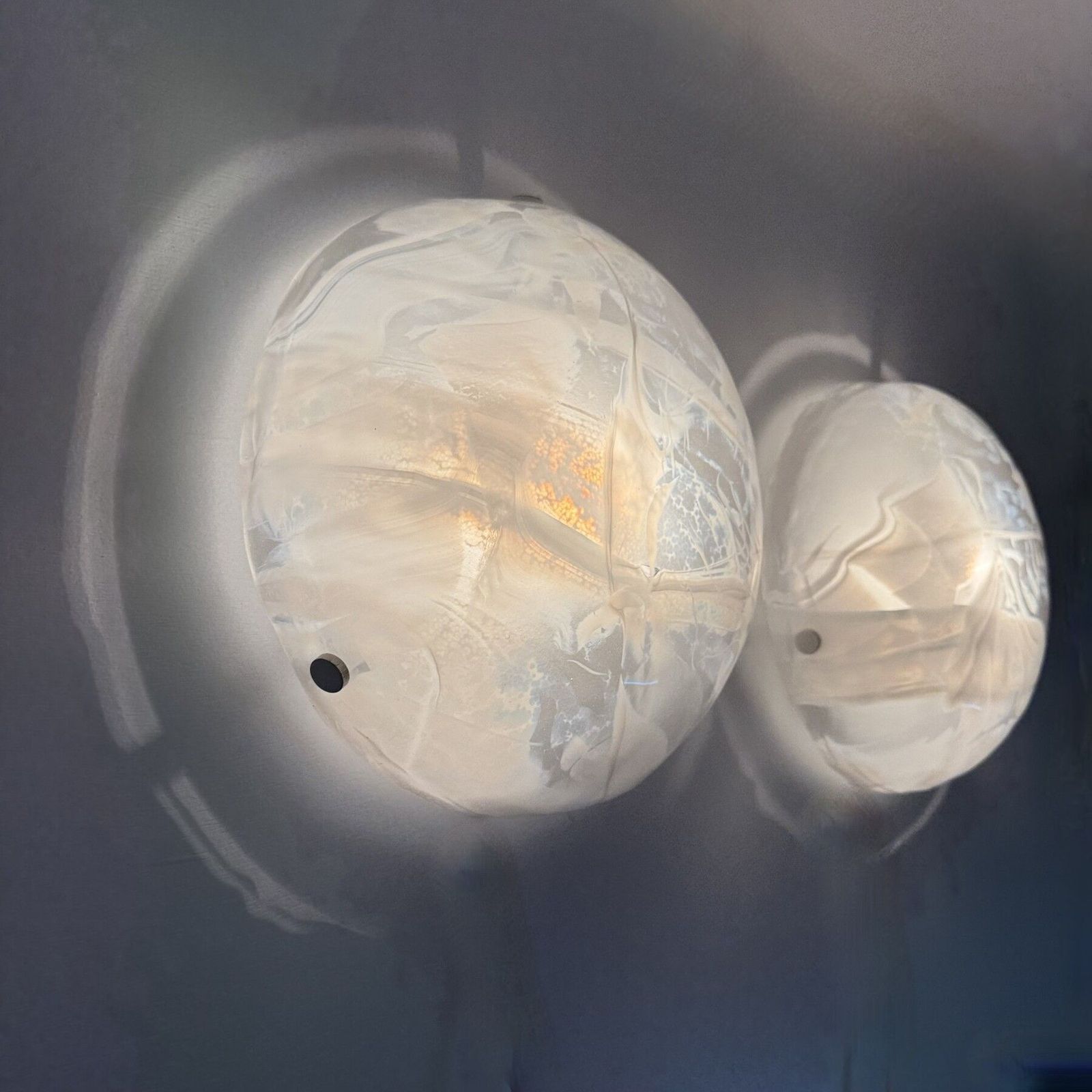 Pair Of Hillebrand Flush Mount Murano Glass , 1970s photo vinterior