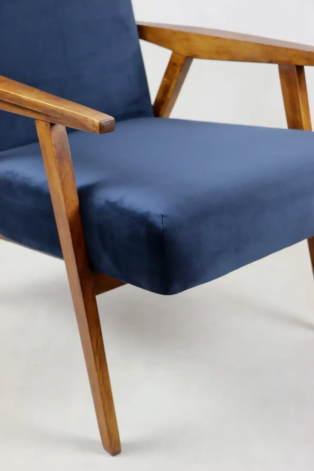 photo for sale Vintage Loft Armchair 1970s Vintage Navy Velvet