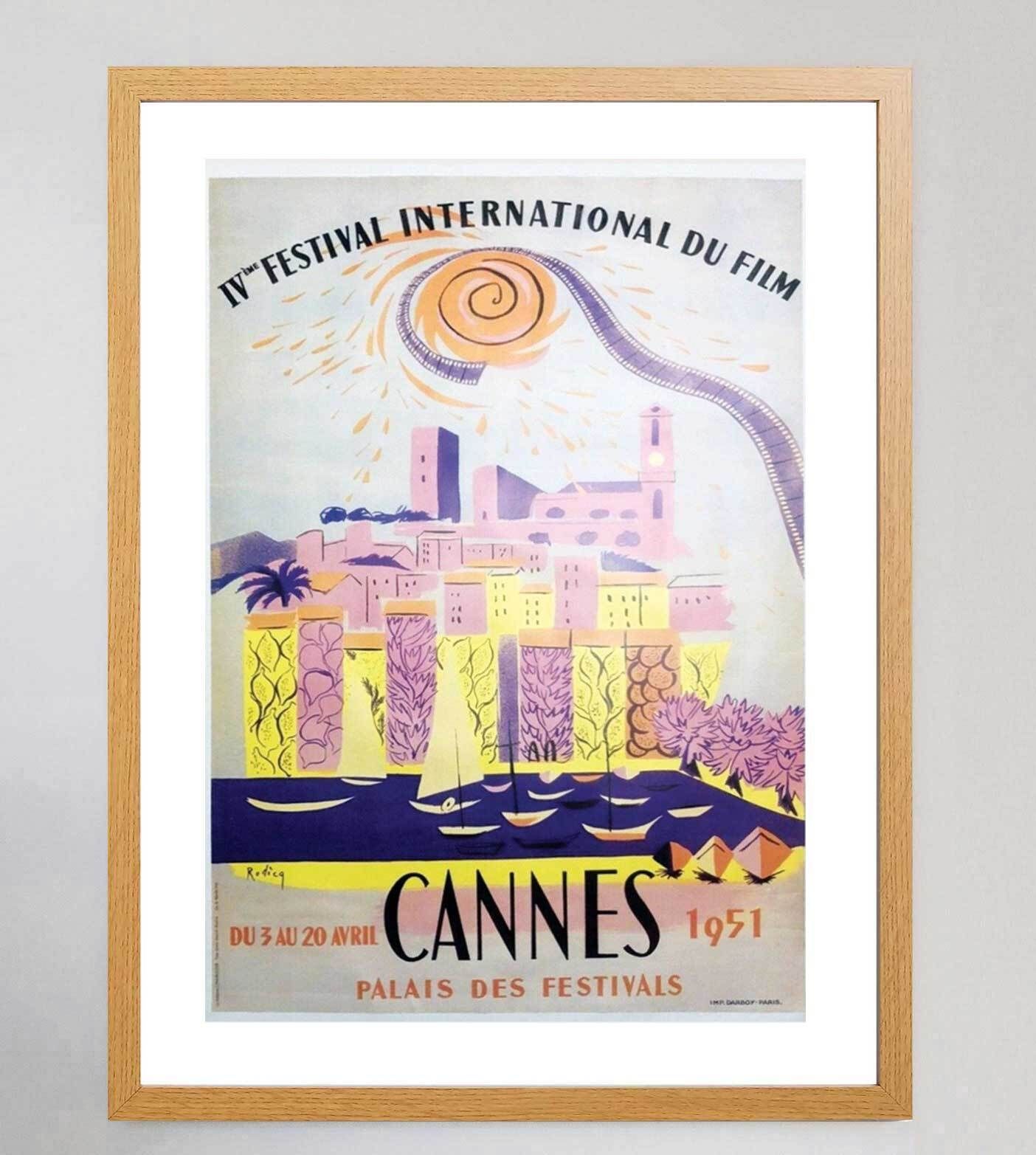 Cannes Film Festival 1951 Original Vintage Poster photo Art