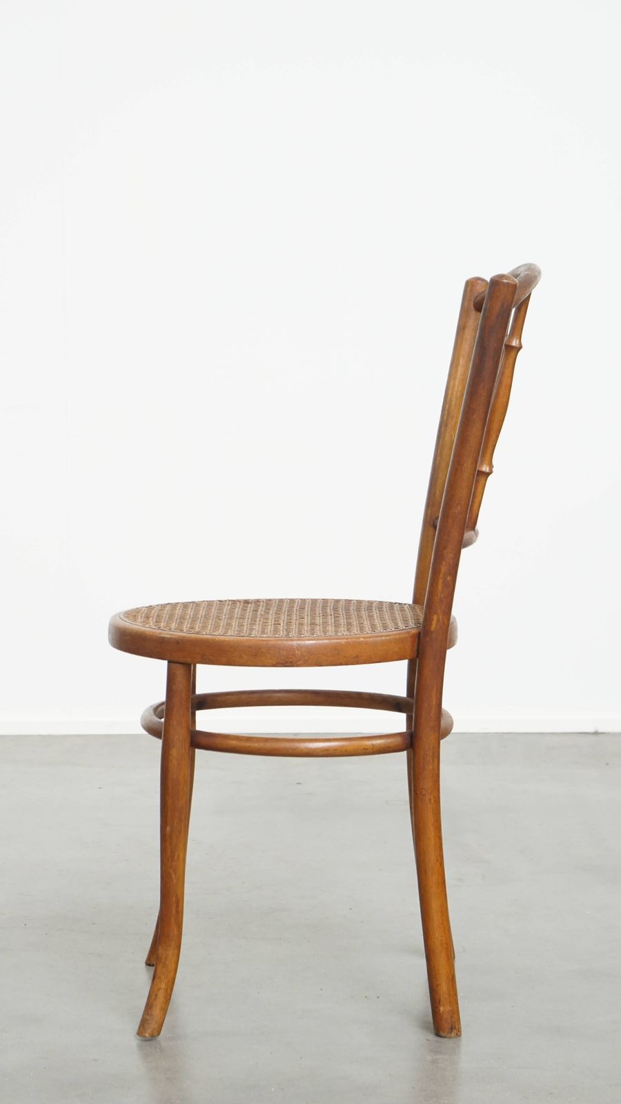 Nice Vintage Bistro Chair In The Style Of Thonet With A Wicker Seat photo 134.0