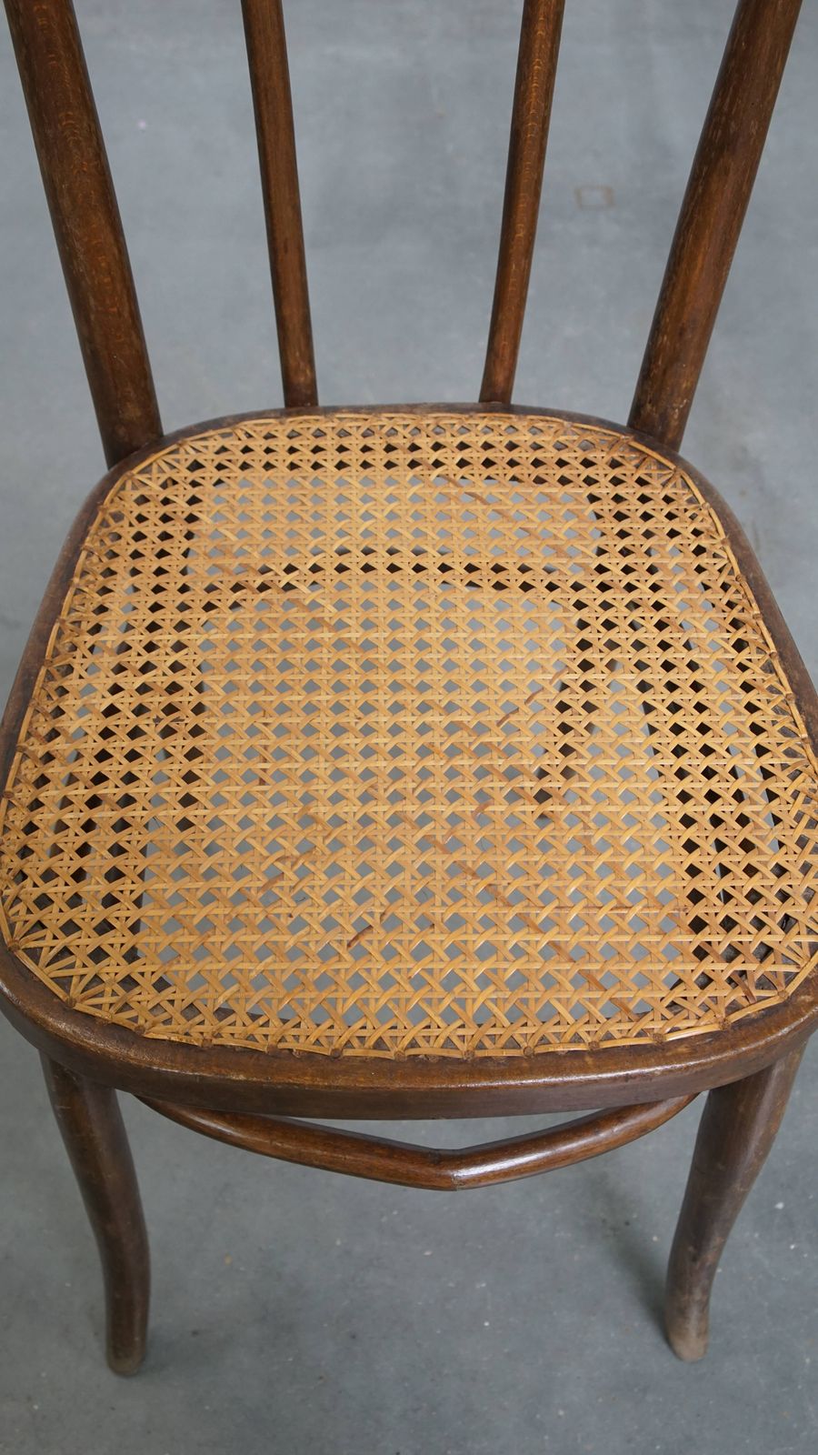Lovely Timeless Bistro Chair In The Style Of Thonet With A Woven Wicker Seat photo vinterior