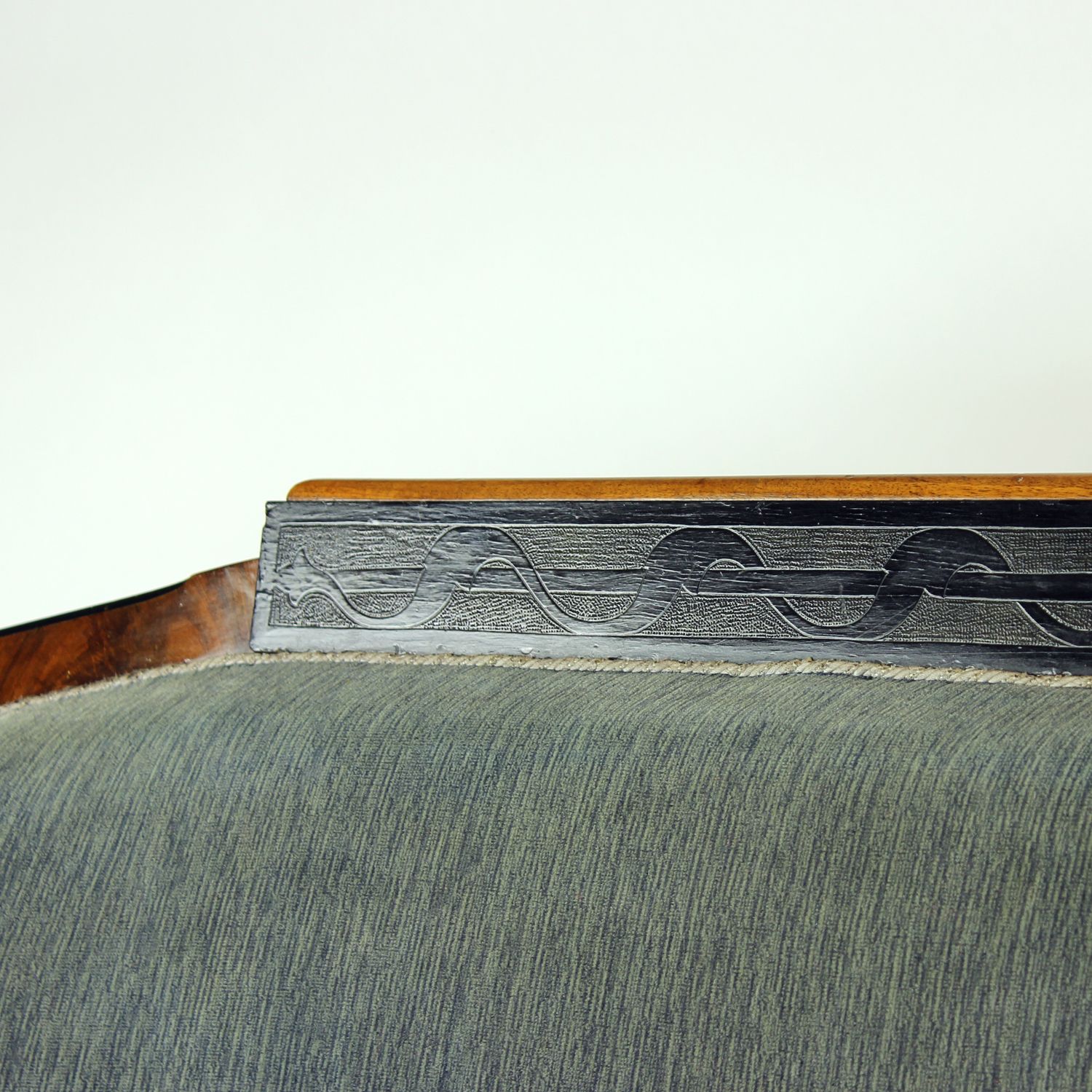 Unique Biedermeier Sofa In Original Fabric And Walnut Veneer, Vienna, Austria Circa 1825 photo Furniture