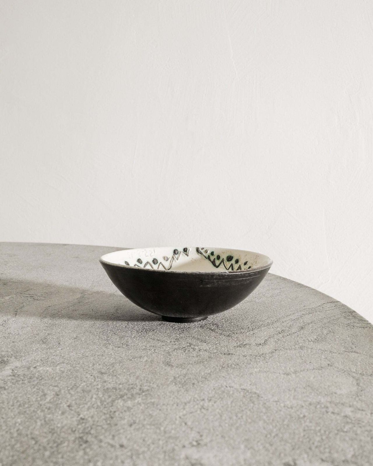 French Mid Century Pablo Picasso Ceramic White, Black & Green Ceramic Bowl, 1950s photo for sale