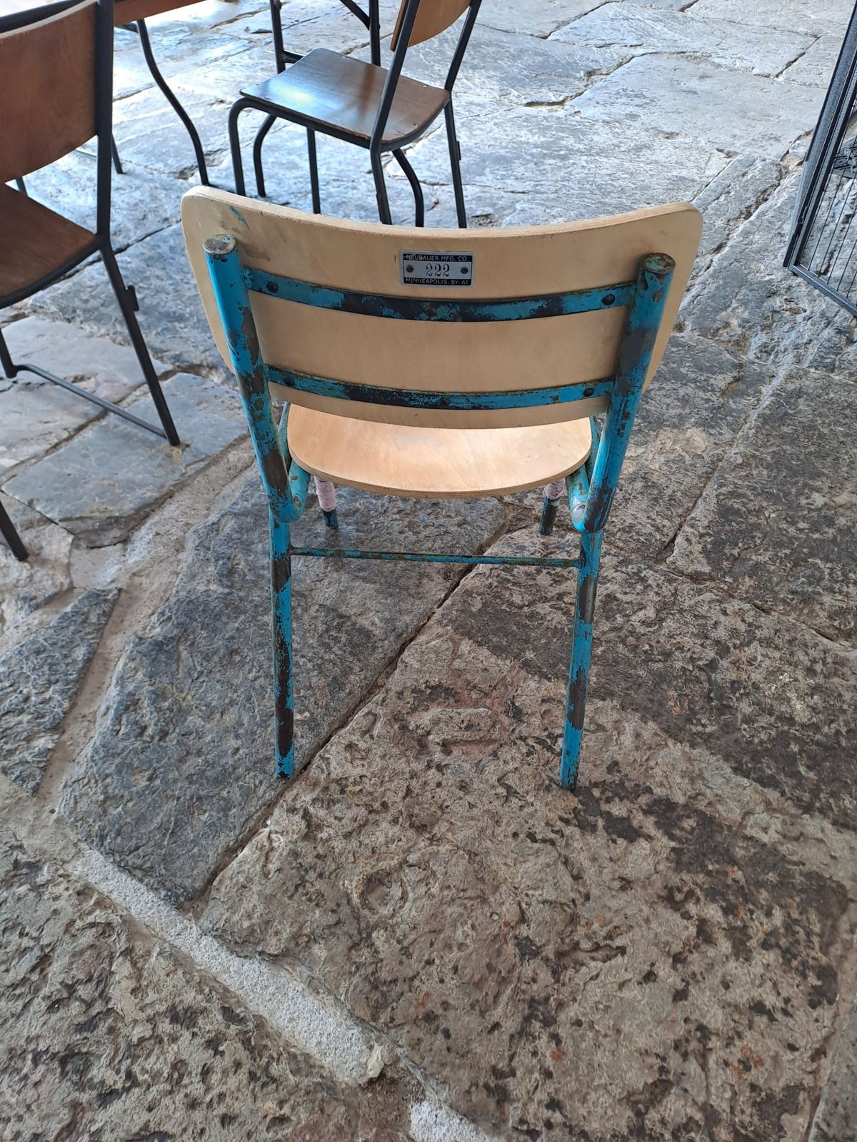 Vintage Stackable Side Chairs, Blue photo furniture