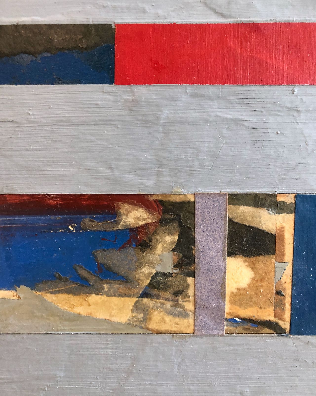 Large 1964 Oil/Collage On Board By Important English Abstractionist photo vintage