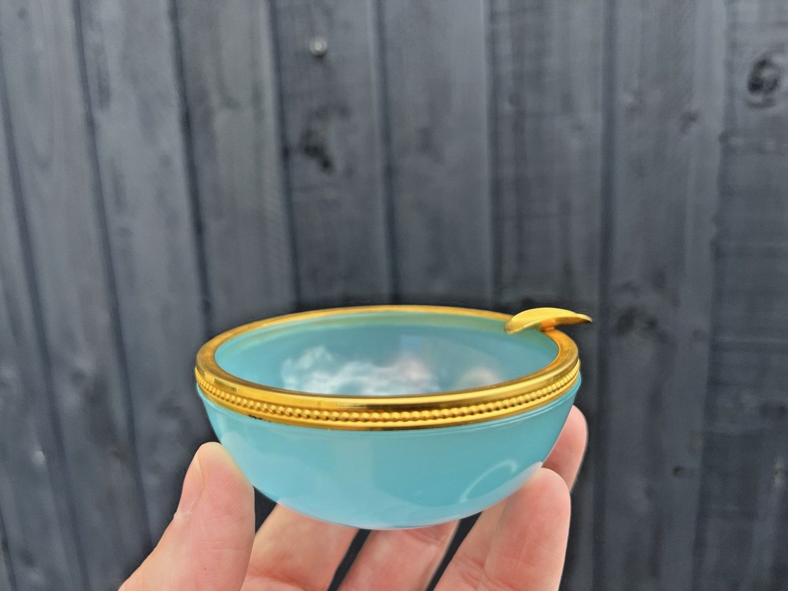 Mid Century Murano Vincenzo Nason Blue Opaline De Venice Glass Ashtray Vintage