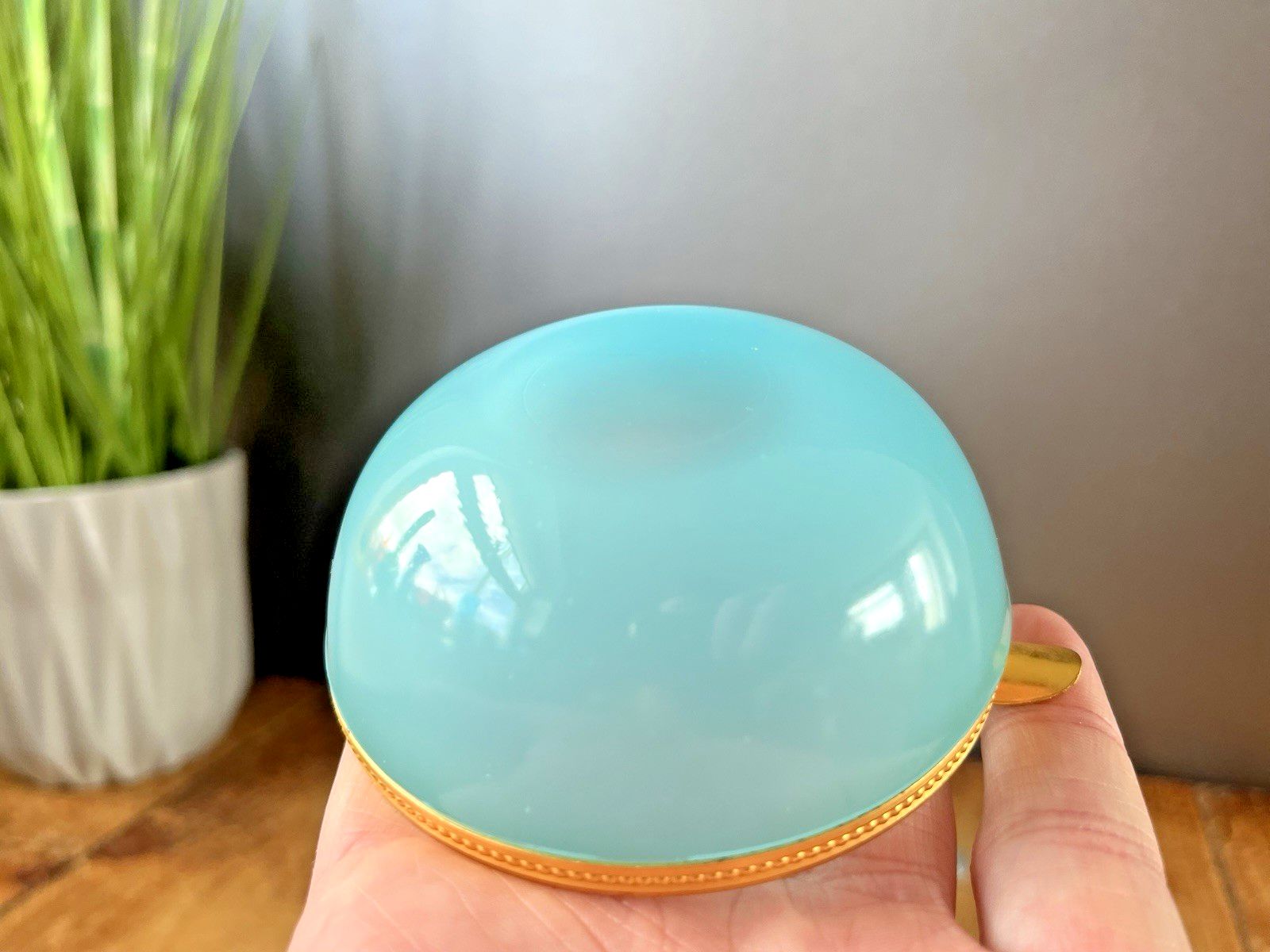 Mid Century Murano Vincenzo Nason Blue Opaline De Venice Glass Ashtray Vintage photo 99.0