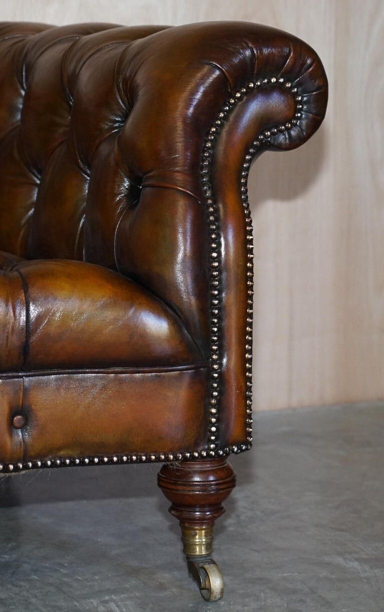 photo furniture Fine Important Restored Pair Of Antique Howard & Sons Leather Chesterfield Sofas