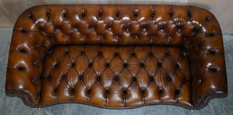 photo for sale Fine Important Restored Pair Of Antique Howard & Sons Leather Chesterfield Sofas