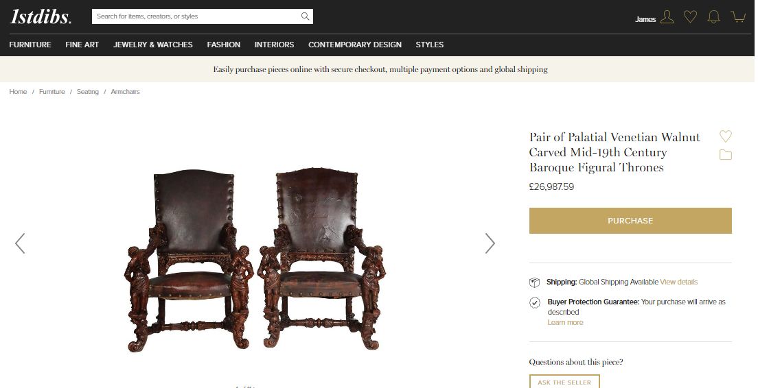 1850 Palatial Venetian Carved Walnut Leather Bench Valentino Panciera Besarel photo furniture