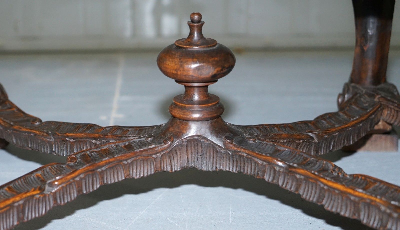photo for sale 1850 Palatial Venetian Carved Walnut Leather Bench Valentino Panciera Besarel
