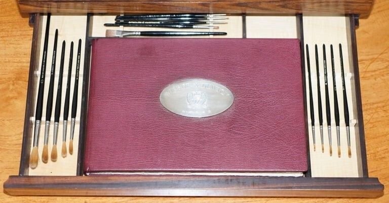 One Off Winsor & Newton Queen Elizabeth Jubilee Sterling Silver 1977 Artist Box photo vinterior