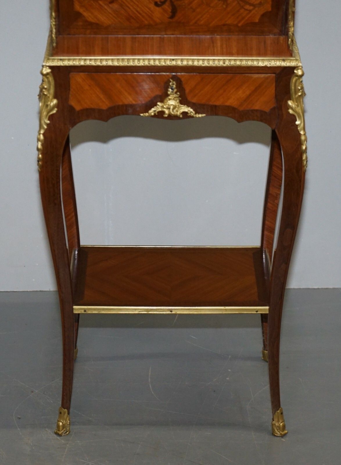 Stamped Alfred Beurdeley Tulip & King Wood Bronze Jewellery Casket On Stand photo buy